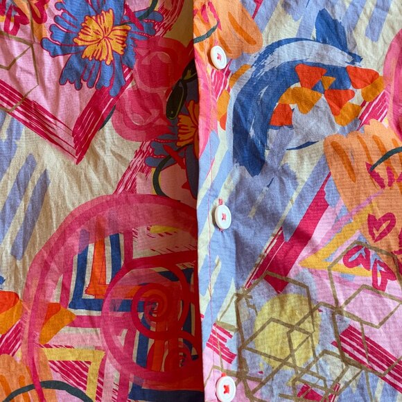 PSYCHO BUNNY Fuchsia Purple Benton All Over Print Shirt - Size Medium (10/12) - Picture 4 of 8